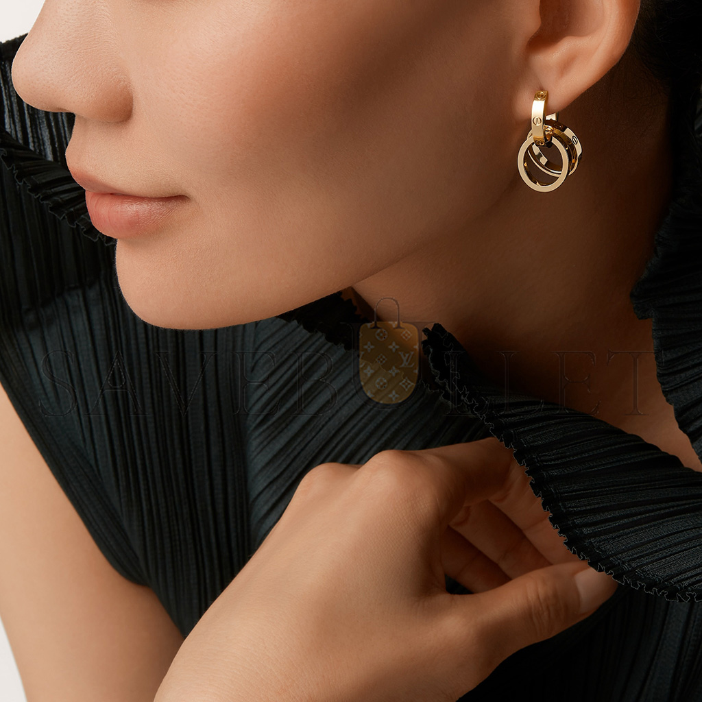 Ca*t*er love yellow gold earrings b8301499